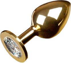 Dolce Piccante - Anální kolík kovový s krystalem Jewellery Large Gold Diamond