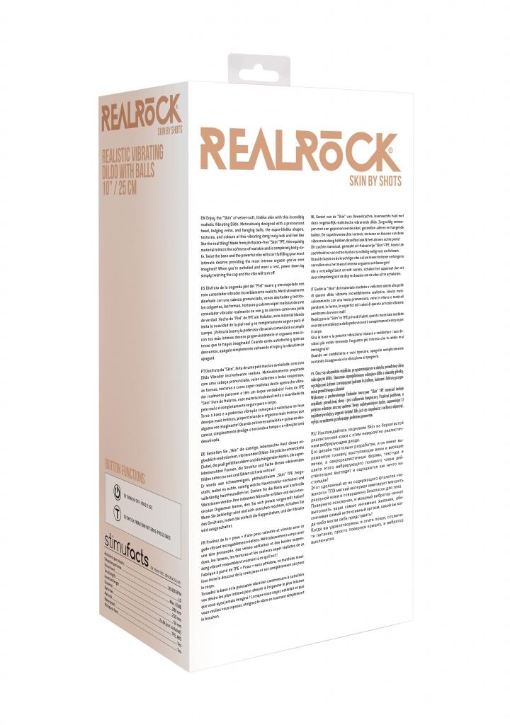 Shots - RealRock Realistic Vibrating Dildo with Balls 25cm Flesh vibrátor