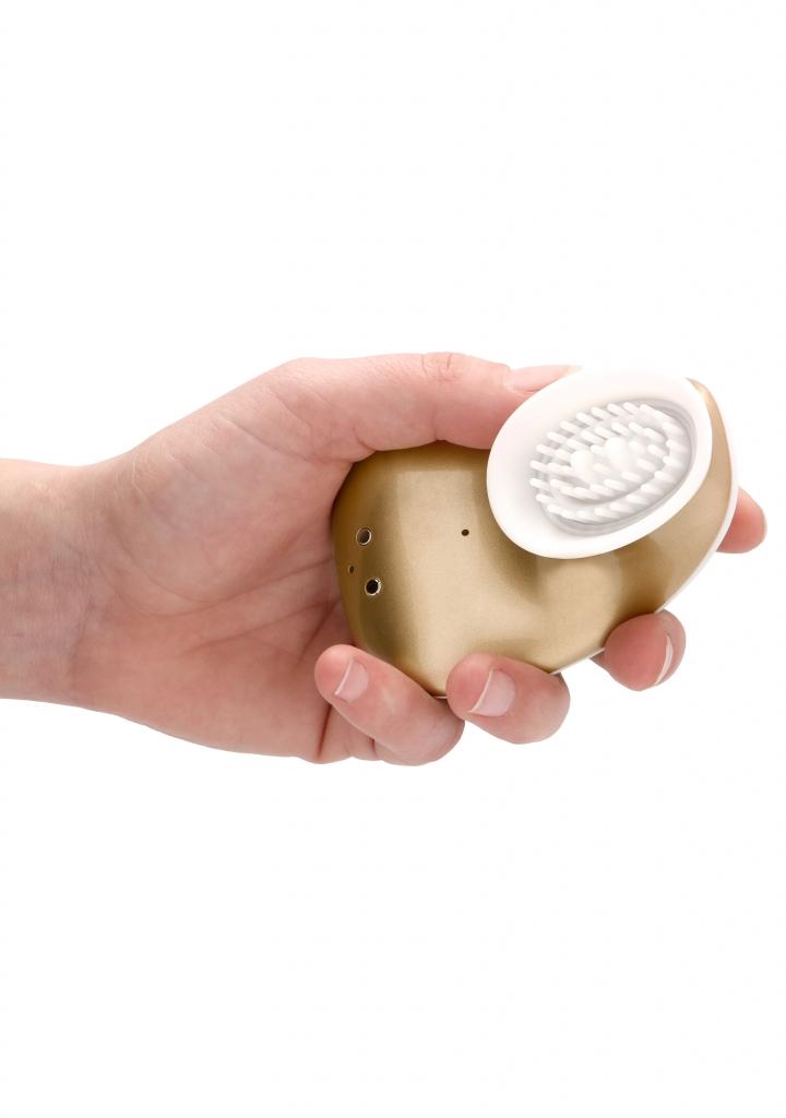Shots Innovation Twitch Hands-Free Suction & Vibration Toy Gold stimulátor klitorisu