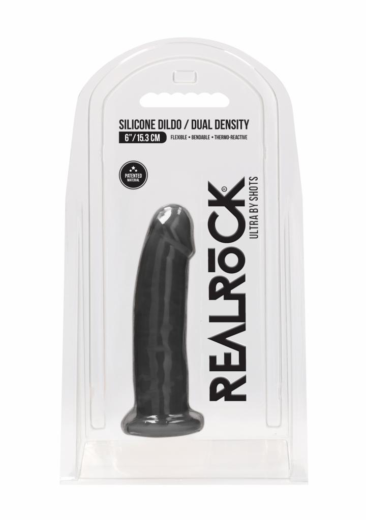 Shots REALROCK 15,3 cm Dual Density Silicone Dildo Black