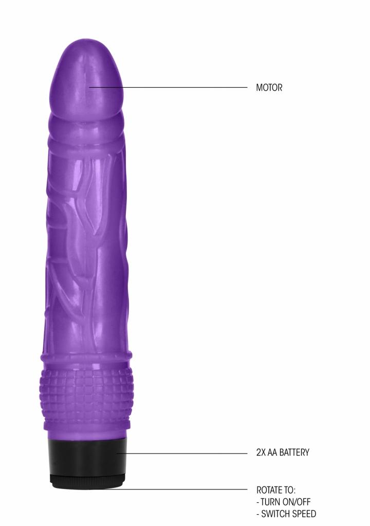 Shots 8 Inch Thin Realistic Dildo Vibe Purple vibrátor