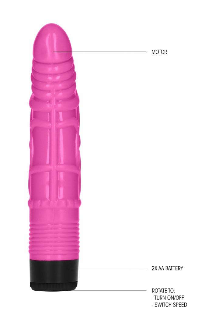 Shots 8 Inch Slight Realistic Dildo Vibe Pink vibrátor