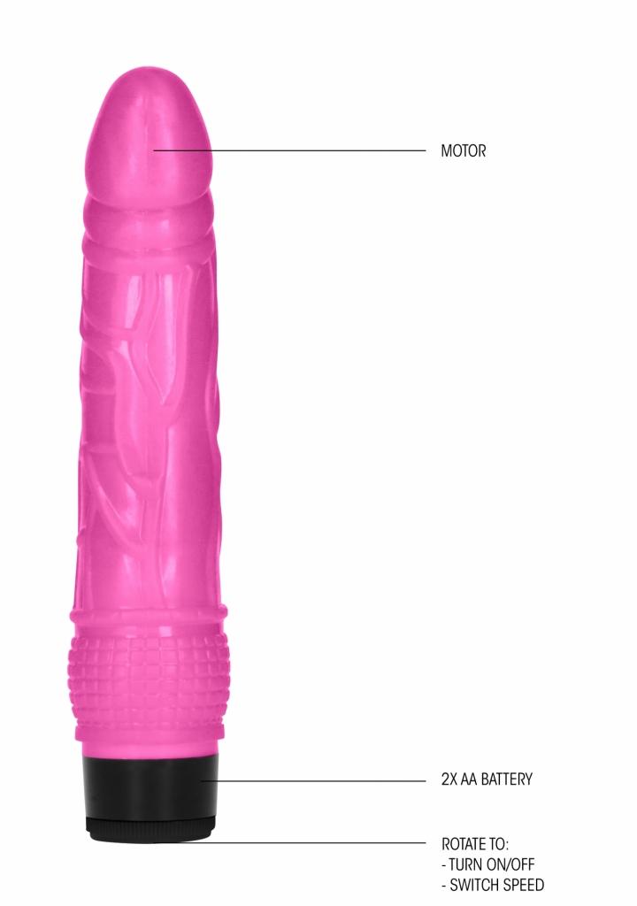 Shots 8 Inch Thin Realistic Dildo Vibe Pink vibrátor