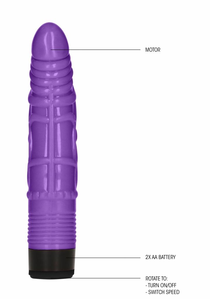 Shots 8 Inch Slight Realistic Dildo Vibe Purple vibrátor