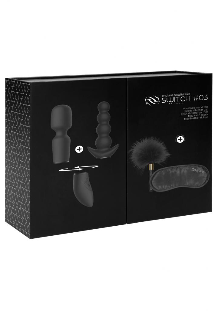 Shots Switch Pleasure Kit 3 black sada stimulátorů 