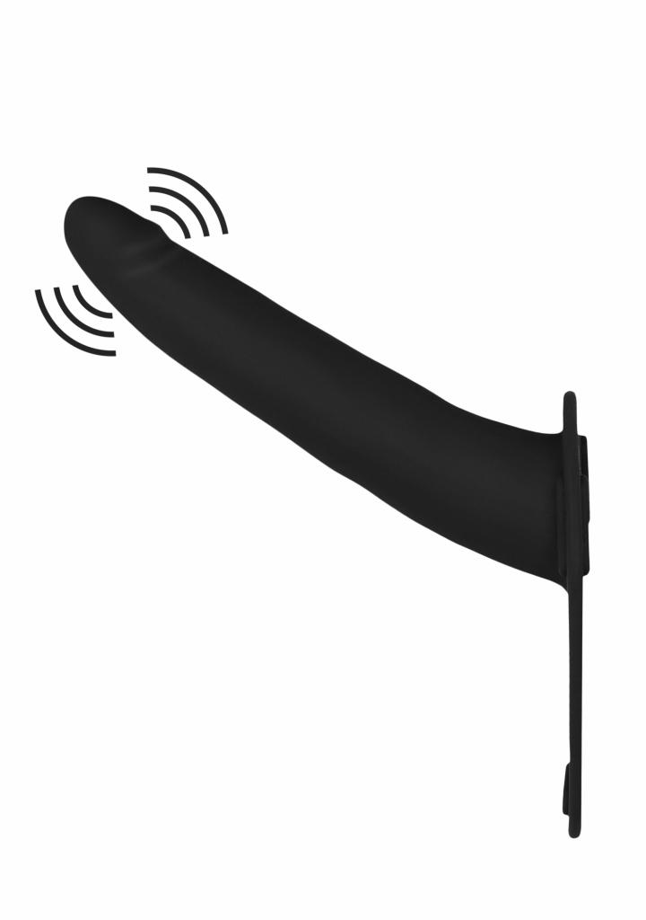 Shots Ouch Vibrating Silicone Strap-On-Adjustable připínací penis vibrační