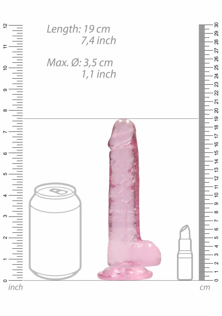 Shots REALROCK Realistic Dildo with Balls Pink 17 cm