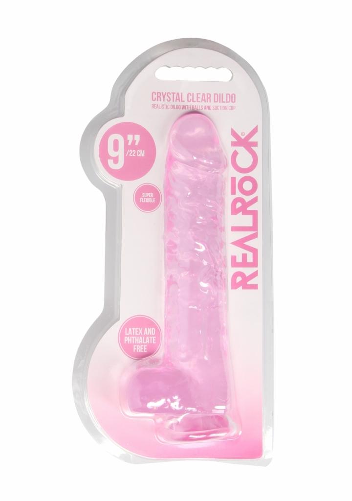 Shots REALROCK Realistic Dildo with Balls Pink 22 cm