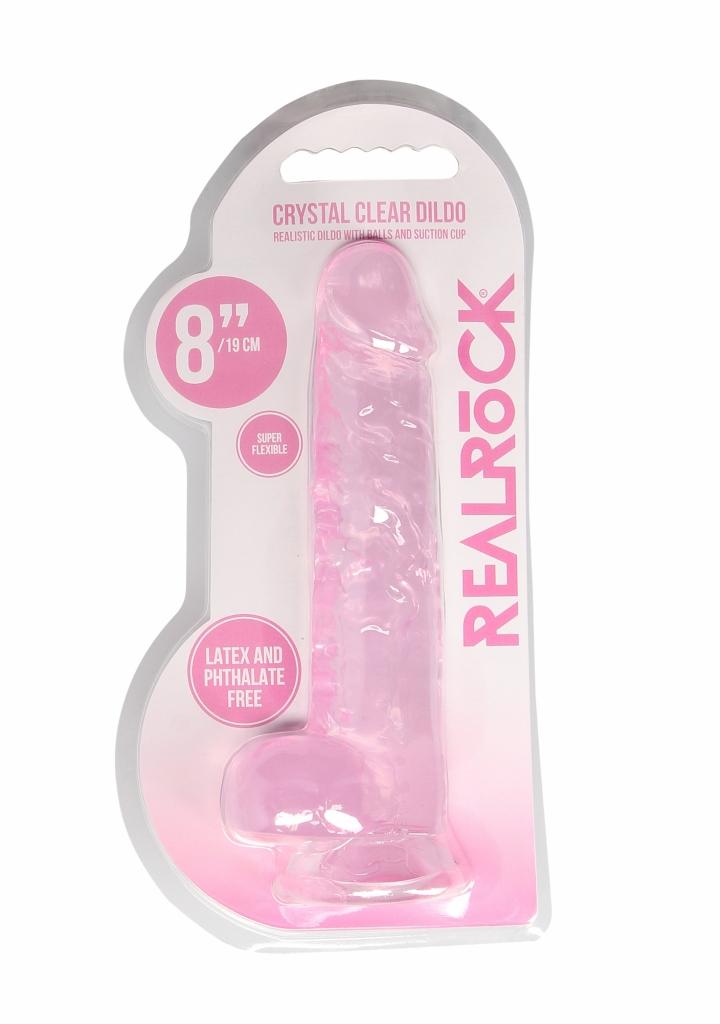 Shots REALROCK Realistic Dildo with Balls Pink 19 cm