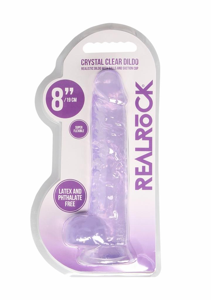 Shots REALROCK Realistic Dildo with Balls Purple 19 cm