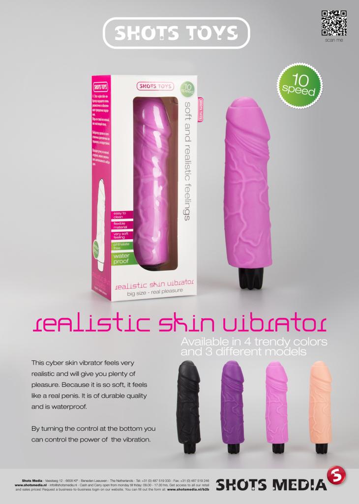 Shots Realistic Skin Vibrator Big black - realistický vibrátor