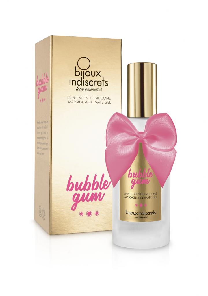 Bijoux Indiscrets Bubblegum 2 in 1 Scented Silicone Massage and Intimate Gel 100ml