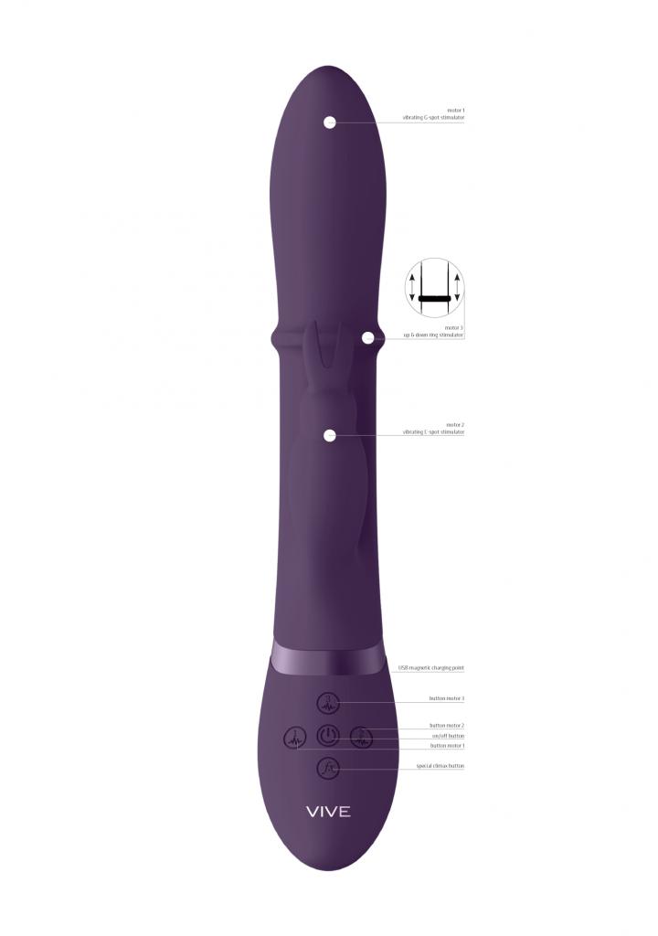 SHOTS VIVE Halo purple multifunkční vibrátor