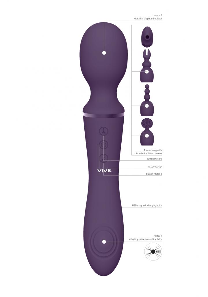 VIVE Nami Pulse Wave Vibrating purple Masážní hlavice