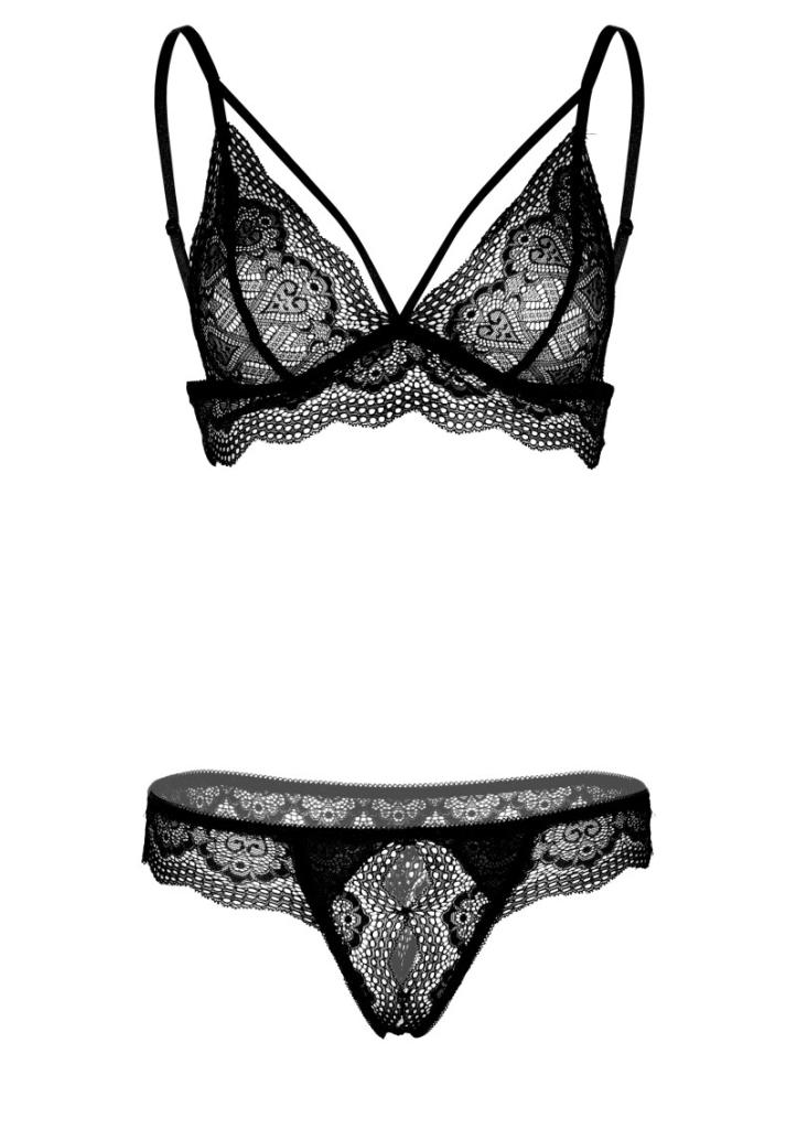 Daring Intimates Bra and Crotchless Panty S/M