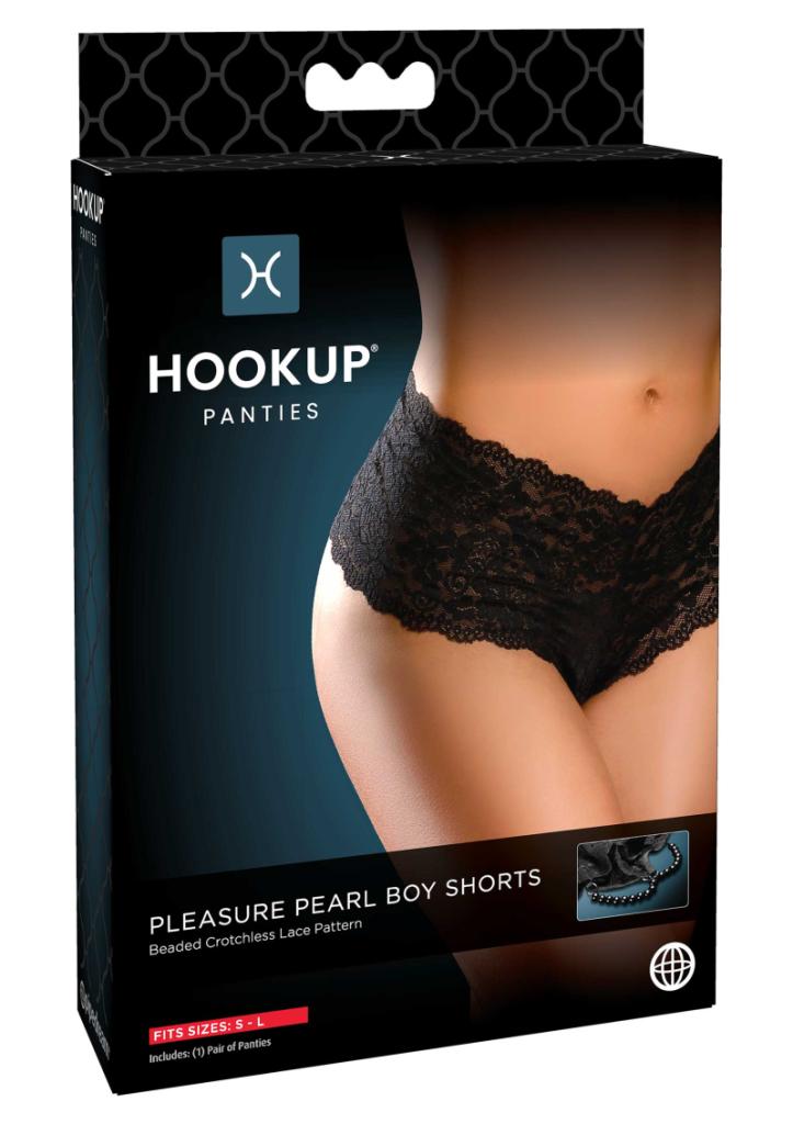 Pipedream - Kalhotky Hookup Pleasure Pearl Boy Shorts - velikost S-L
