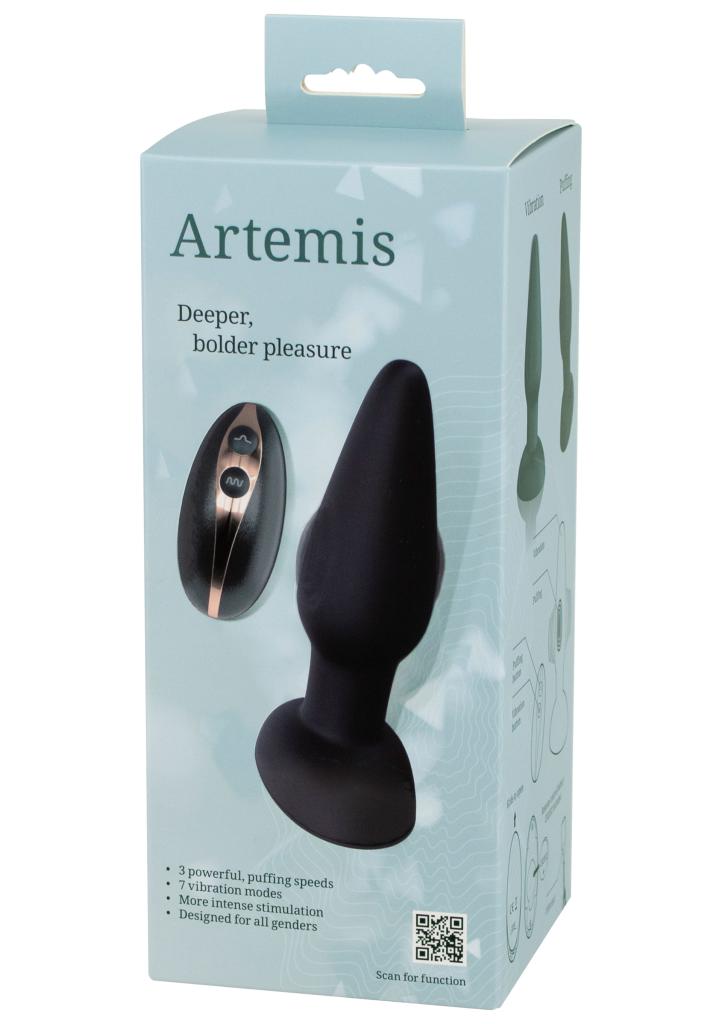 Seven Creations Artemis Pulsating Buttplug Black anální kolík vibrační