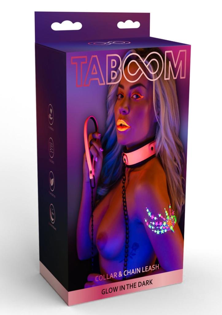Taboom Glow In The Dark Collar & Chain Leash obojek s vodítkem