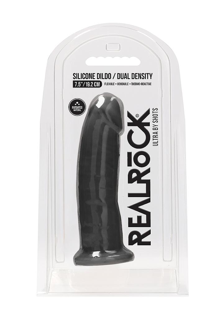 Shots REALROCK 19 cm Dual Density Silicone Dildo Black