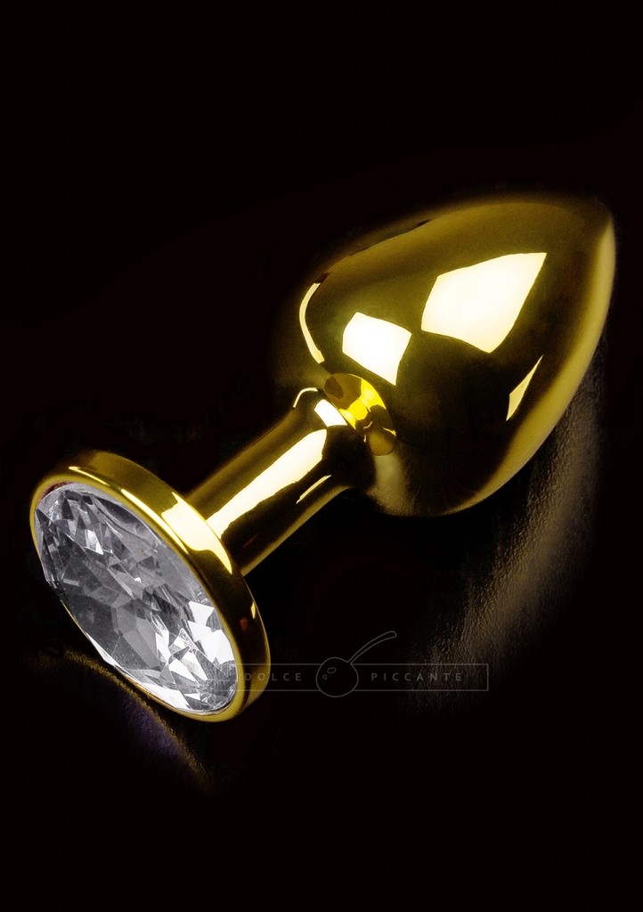Dolce Piccante - Anální kolík kovový s krystalem Jewellery Small Gold Diamond