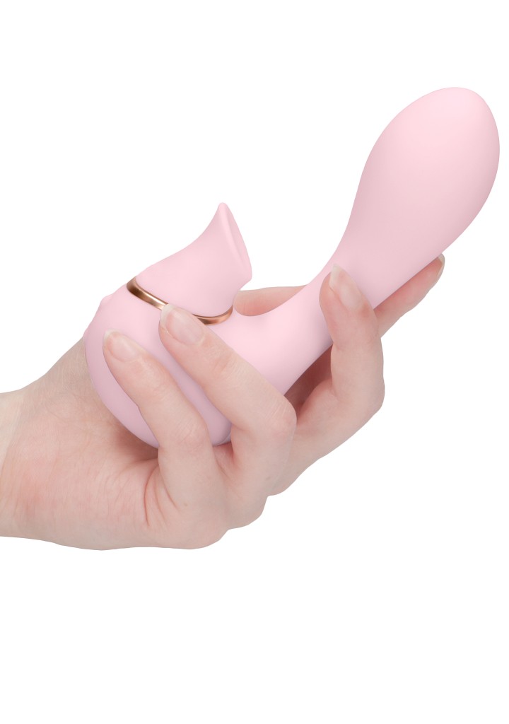 Shots - Irresistible Mythical pink vibrátor se stimulátorem klitorisu
