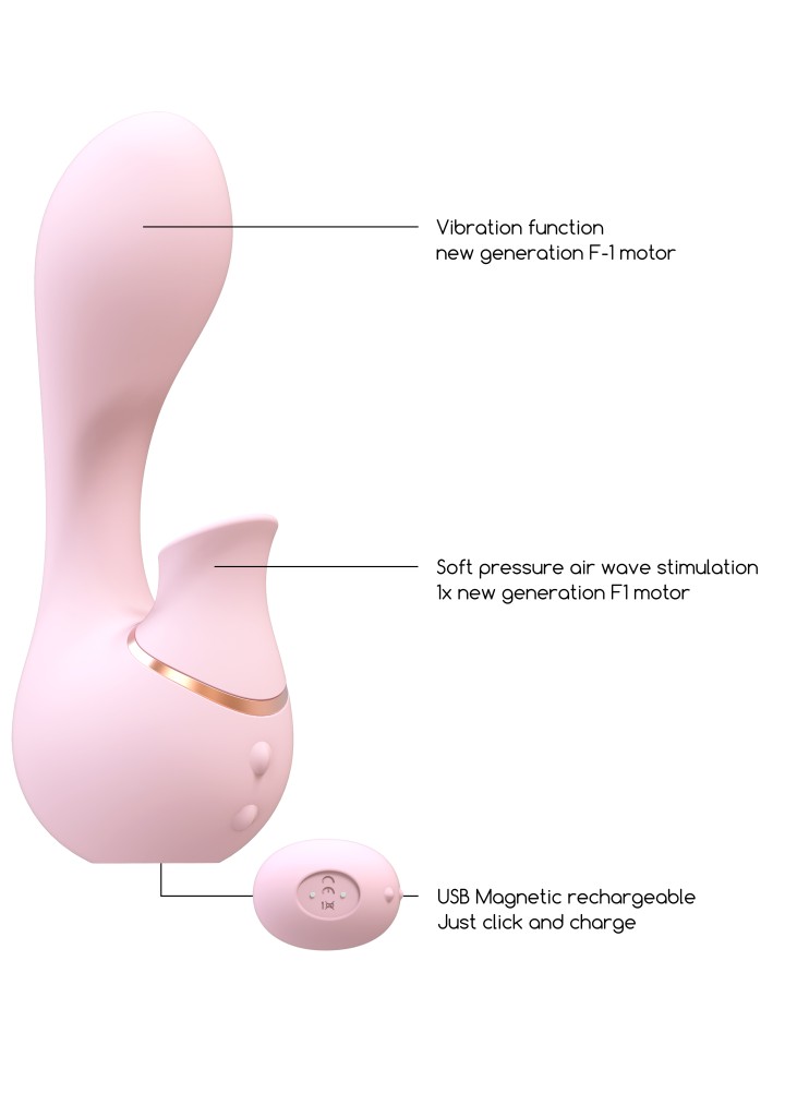 Shots - Irresistible Mythical pink vibrátor s stimulátorem klitorisu