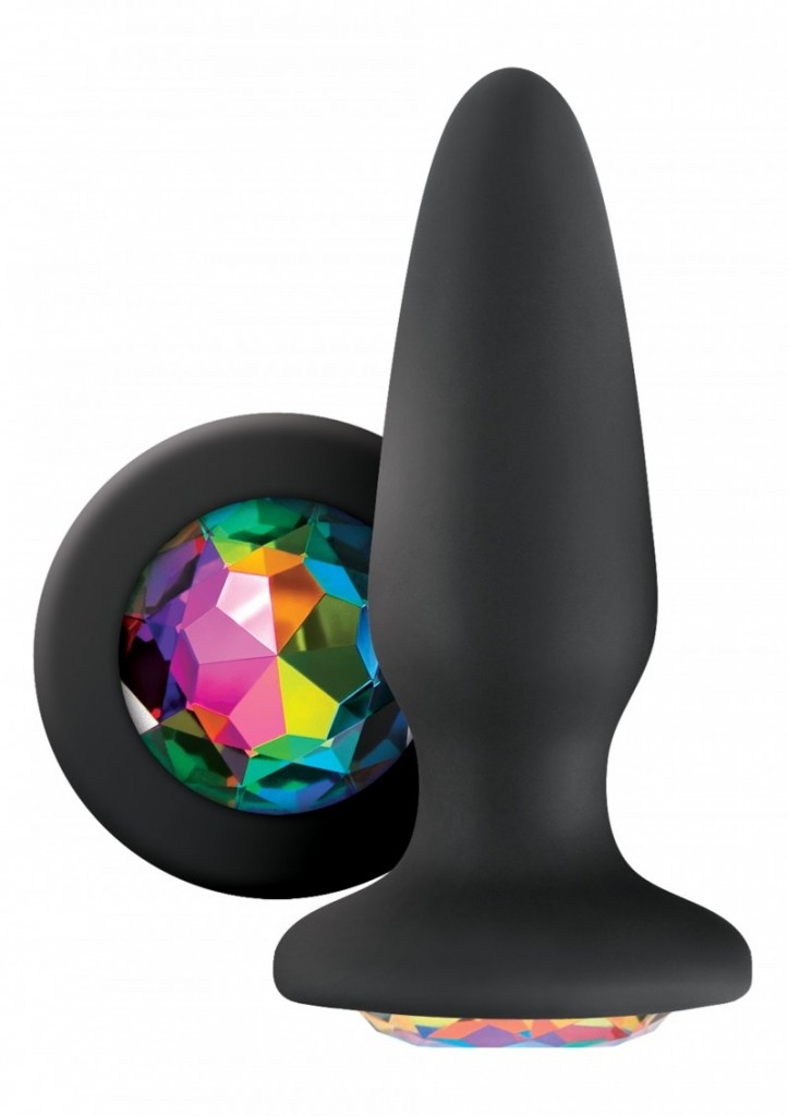 NS Novelties - Anální kolík s krystalem Glams Black Rainbow Gem