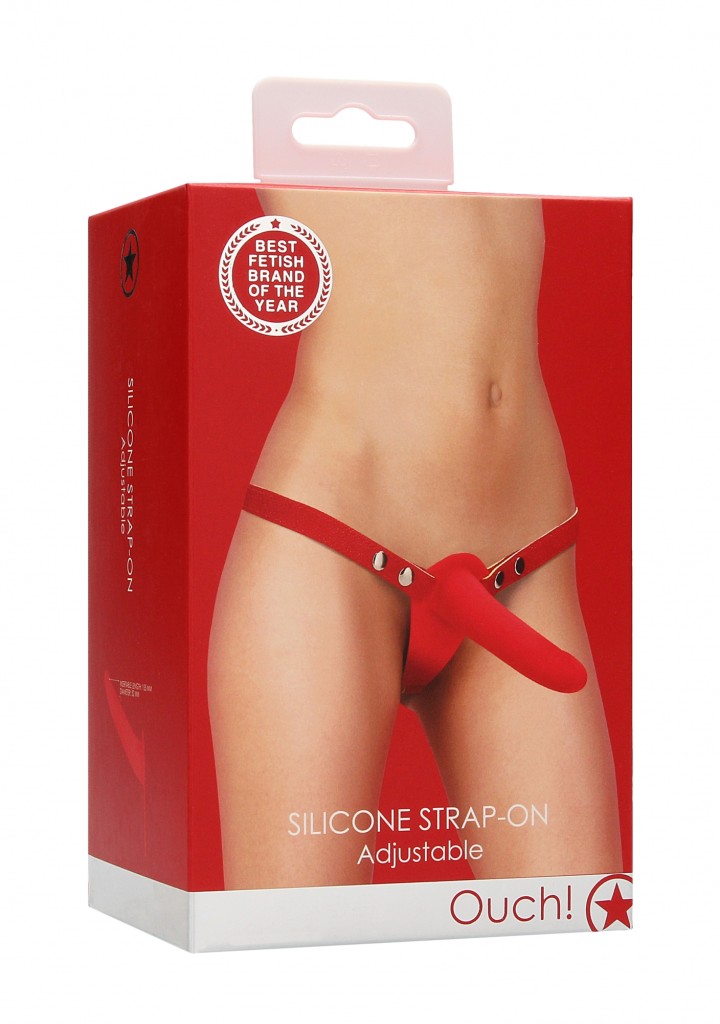 Shots Ouch Silicone Strap-on Adjustable red