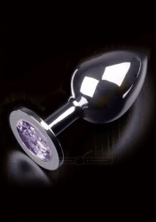 Dolce Piccante - Anální kolík kovový s krystalem Jewellery Large Silver Diamond purple