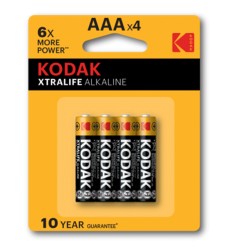 KODAK XTRALIFE alkalická baterie AAA 4 blistr 4 ks