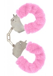 ToyJoy Furry Fun Cuffs pouta na ruce plyšová růžová
